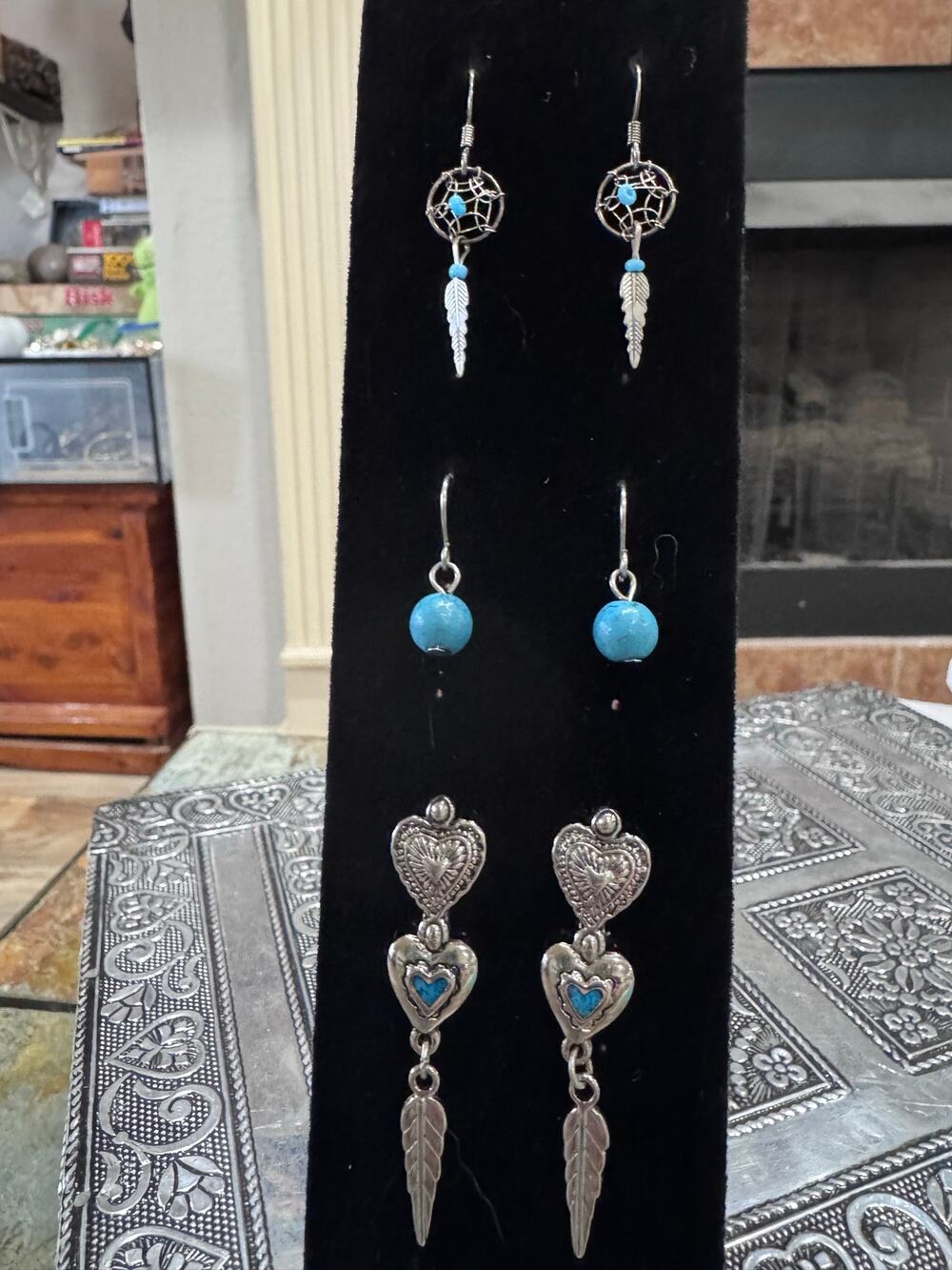 Southwestern Boho Earring Bundle – Set of 3 | Dreamcatcher, Heart Feather